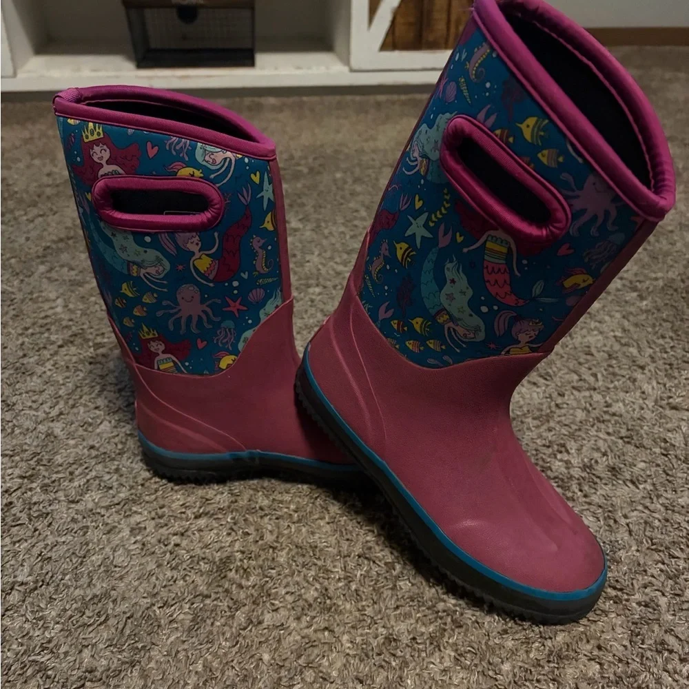 Girls LoneCone Boot-iful Mermaid Neoprene Boots Size 2 - Picture 2 of 7